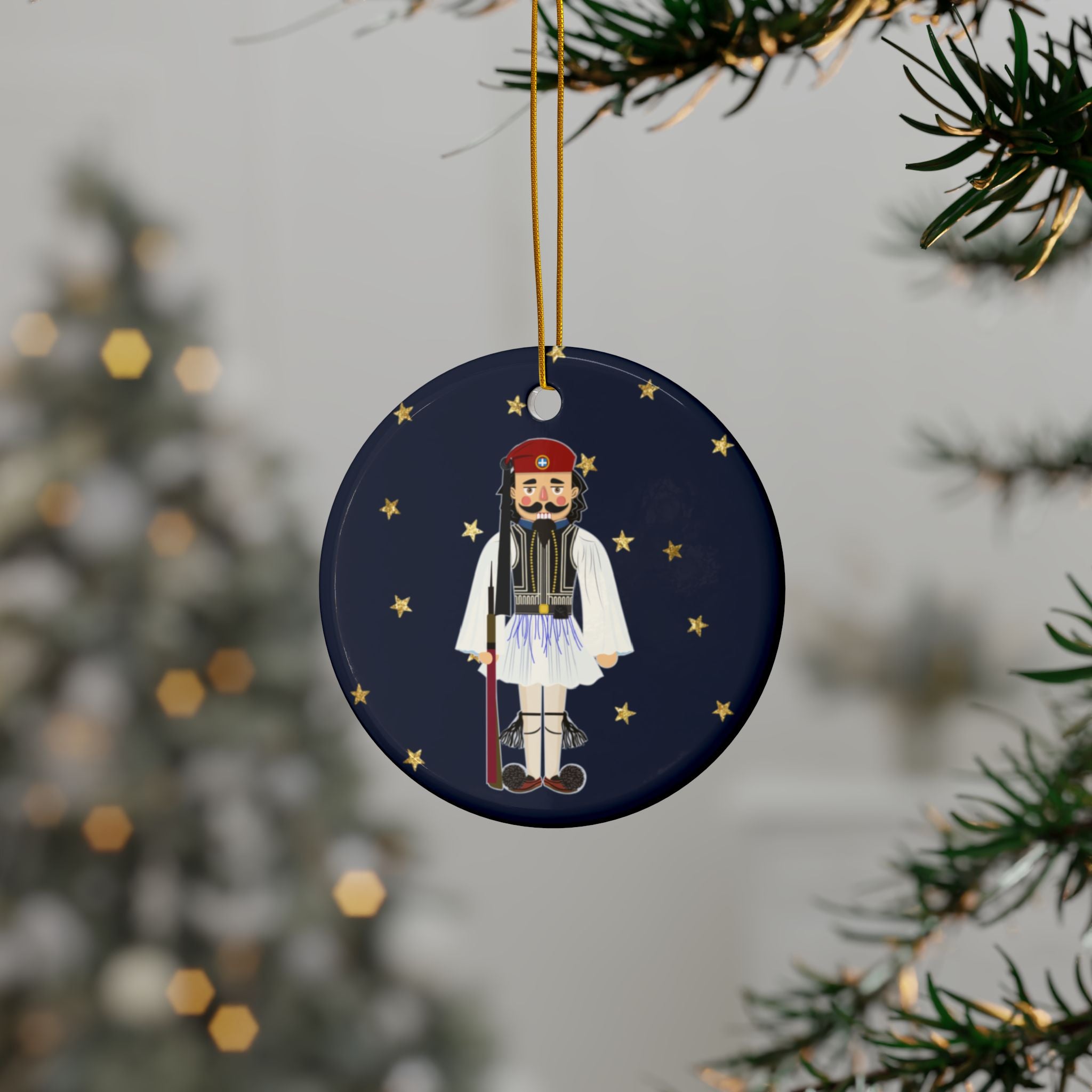 Greek Evzone Nutcracker Christmas Ornament