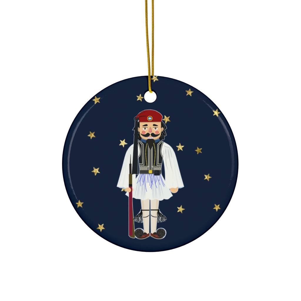 Greek Evzone Nutcracker Christmas Ornament